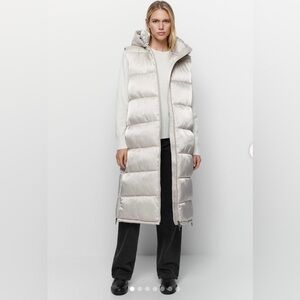 MASSIMO DUTTI Woman’s Padded Hooded Vest Size S Oversized Fit